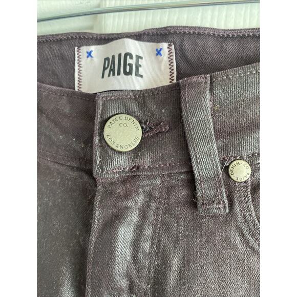 Paige Women's 26 Purple Verdugo Ankle Skinny Denim Pants Black Cherry Silk - Picture 3 of 9